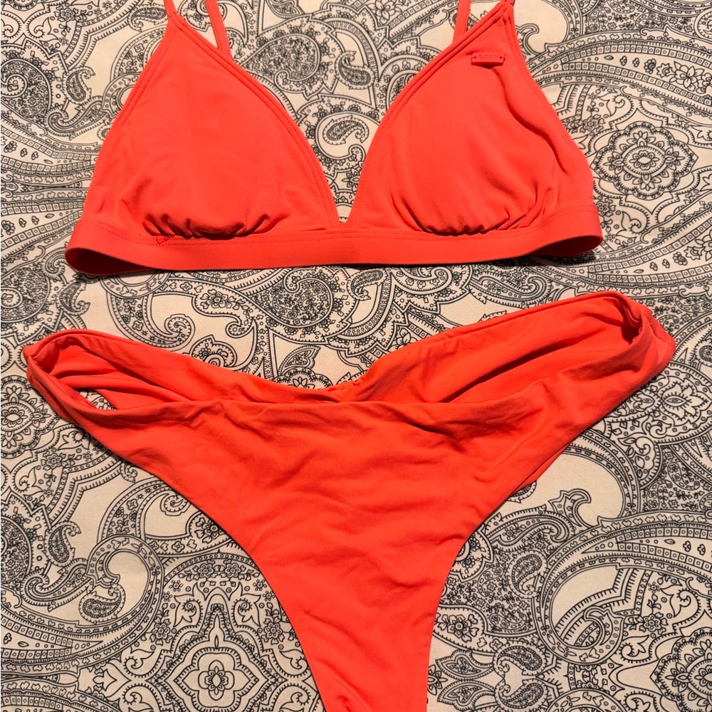 Roxy Vibrant coral Bikini Set